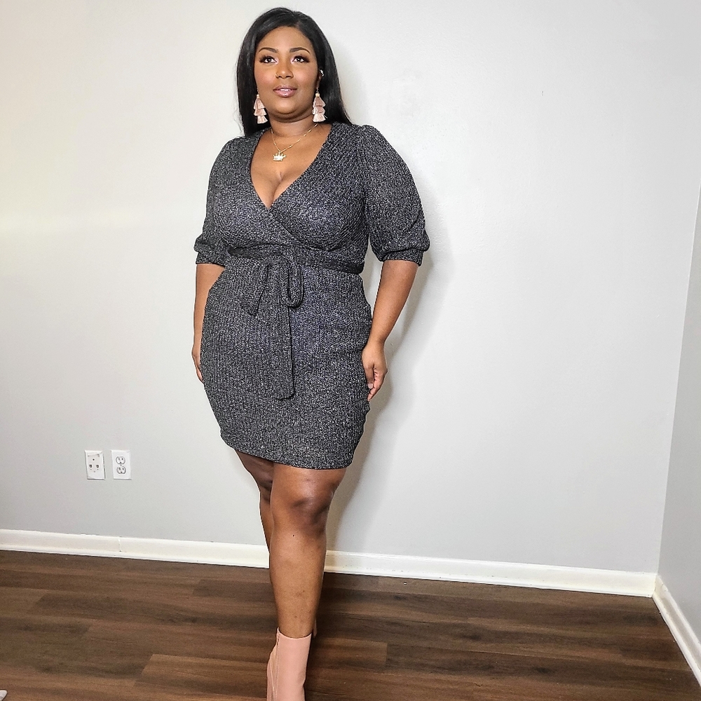 Marled Charcoal Sweater Dress